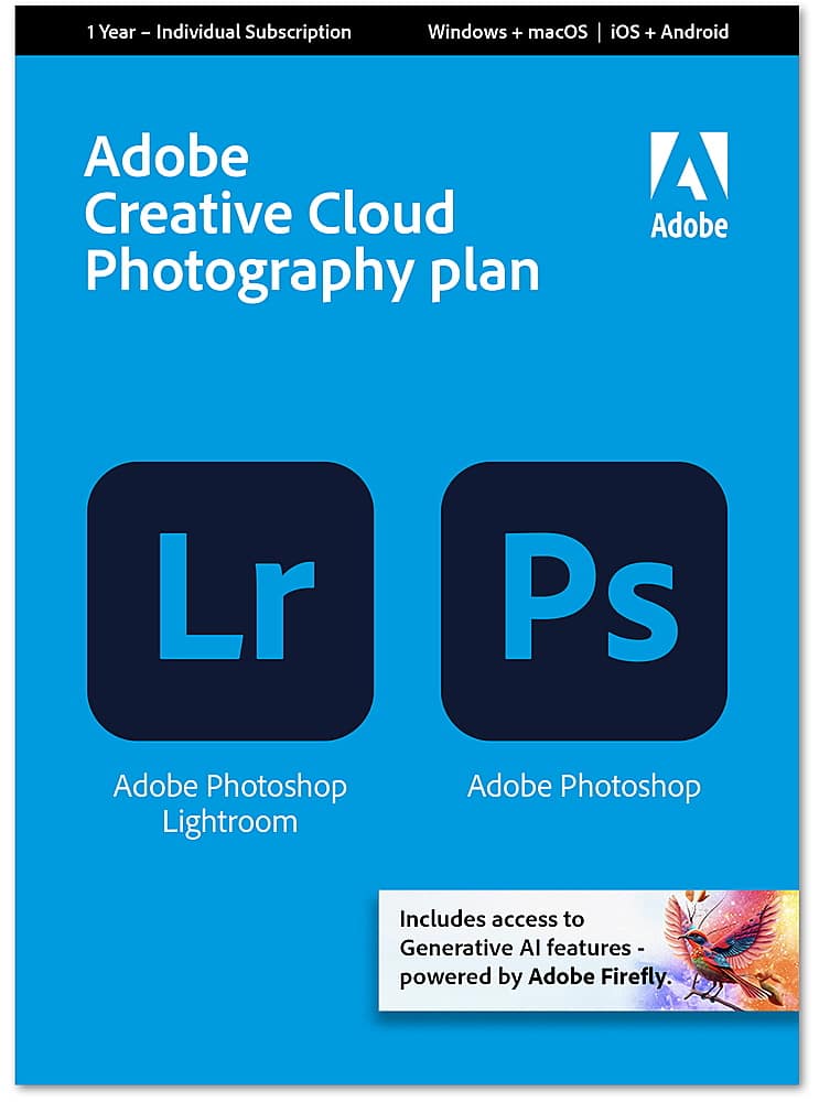 Front. Adobe - Creative Cloud Photography Plan 20GB (1-Year Subscription).