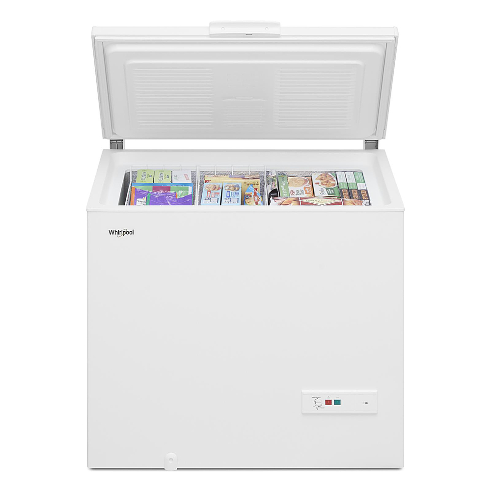 Left View: GE - 10.7 Cu. Ft. Chest Freezer with Manual Defrost - White
