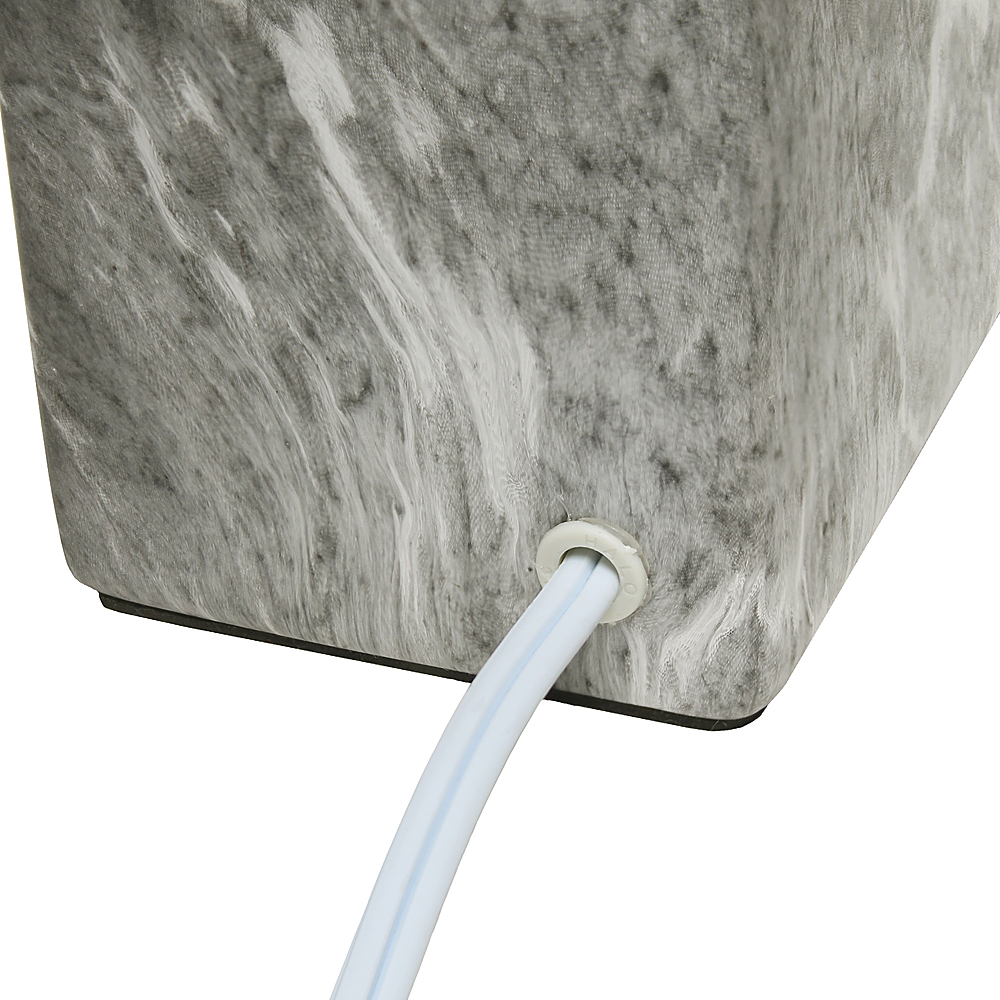 Alt View 15. Simple Designs - Petite Marbled Ceramic Table Lamp with Fabric Shade - Black base/Black shade.