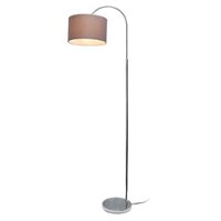 Simple Designs - Arched Brushed Nickel Floor Lamp - Brushed Nickel base/Gray shade - Front_Zoom