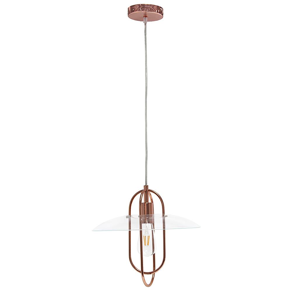 Angle View: Lalia Home - 1 Light Elongated Metal Pendant Light - Rose Gold