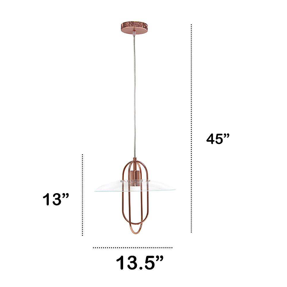 Left View: Lalia Home - 1 Light Elongated Metal Pendant Light - Rose Gold