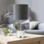 Alt View 12. Simple Designs - White Hammered Metal Organizer Table Lamp with USB charging port and Fabric Shade - White base/Gray shade.