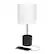 Alt View 13. Simple Designs - Hammered Metal Organizer Table Lamp with USB charging port and Fabric Shade - Black base/White shade.