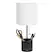 Alt View 14. Simple Designs - Hammered Metal Organizer Table Lamp with USB charging port and Fabric Shade - Black base/White shade.