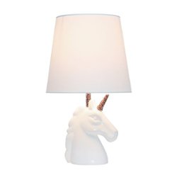 Simple Designs - Unicorn Table Lamp - Sparkling Rainbow and White - Front_Zoom