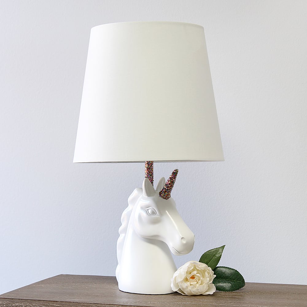 Alt View 11. Simple Designs - Unicorn Table Lamp - Sparkling Rainbow and White.