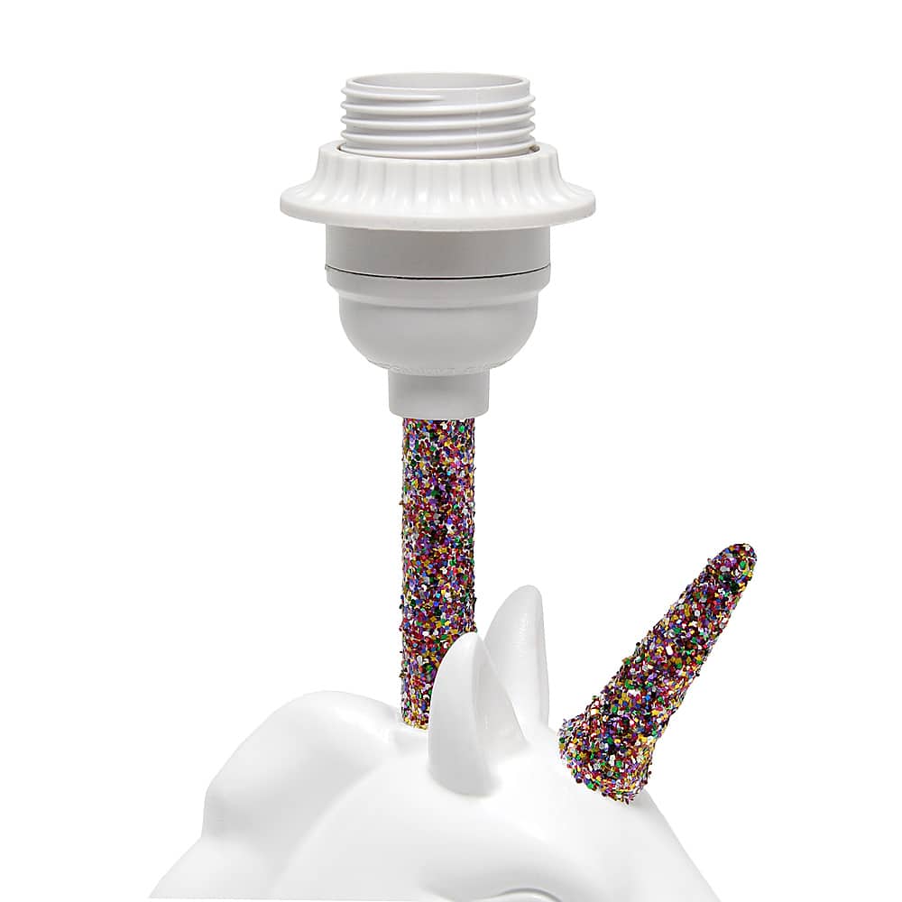 Alt View 13. Simple Designs - Unicorn Table Lamp - Sparkling Rainbow and White.
