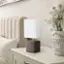 Alt View 12. Simple Designs - Petite Faux Stone Table Lamp with Fabric Shade - Brown base/White shade.