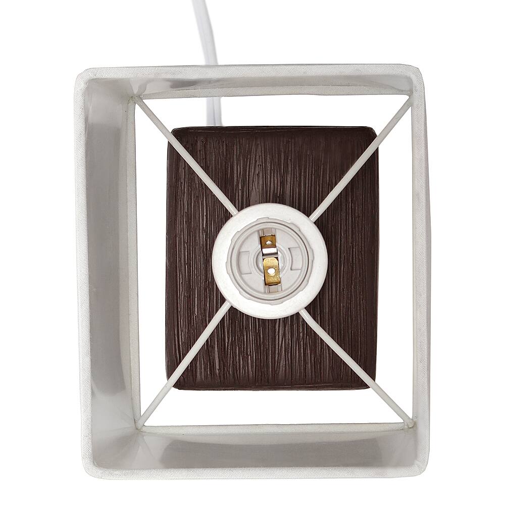 Alt View Zoom 13. Simple Designs - Petite Faux Stone Table Lamp with Fabric Shade - Brown base/White shade.