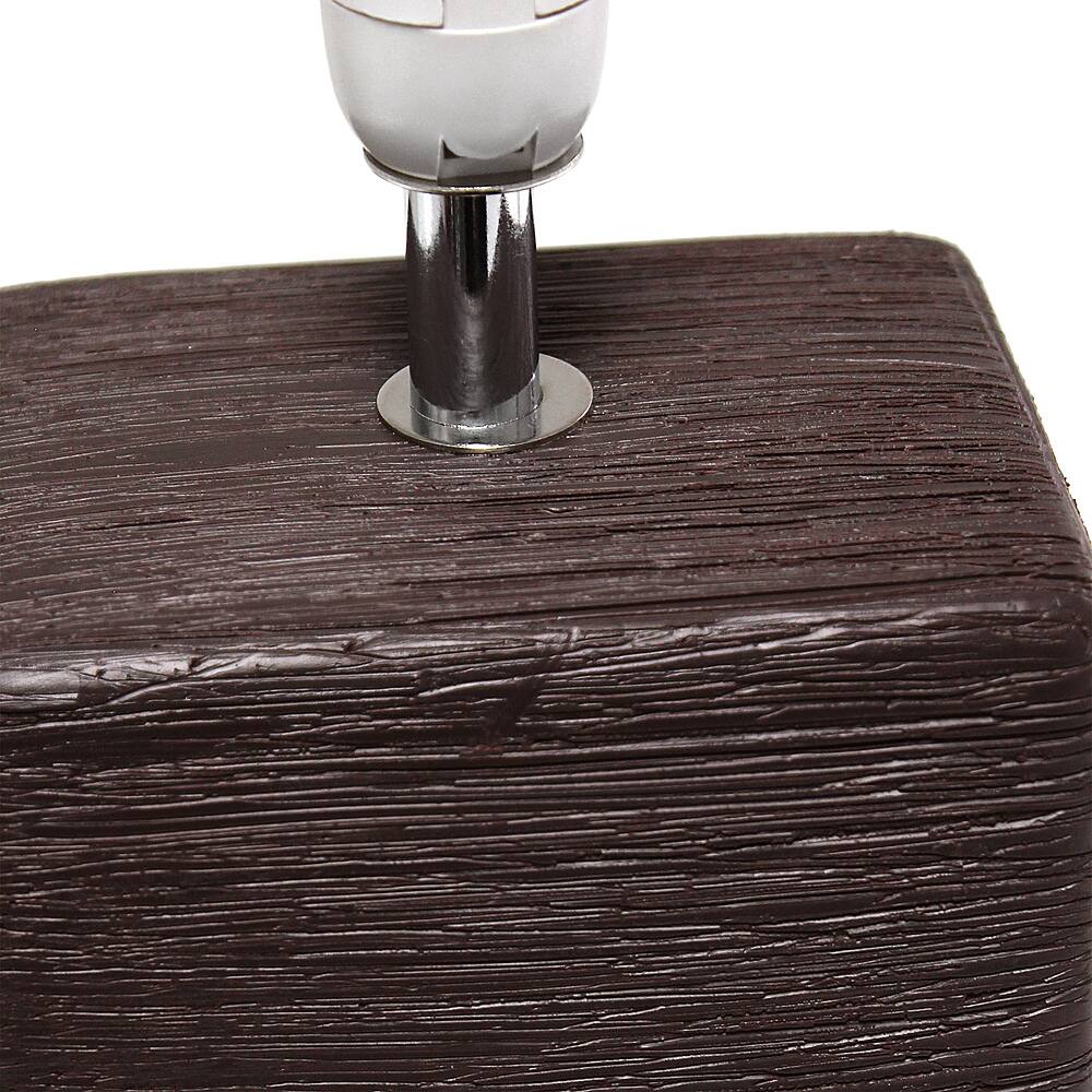 Alt View 14. Simple Designs - Petite Faux Stone Table Lamp with Fabric Shade - Brown base/White shade.