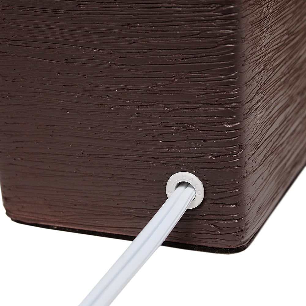 Alt View Zoom 15. Simple Designs - Petite Faux Stone Table Lamp with Fabric Shade - Brown base/White shade.