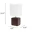 Left. Simple Designs - Petite Faux Stone Table Lamp with Fabric Shade - Brown base/White shade.
