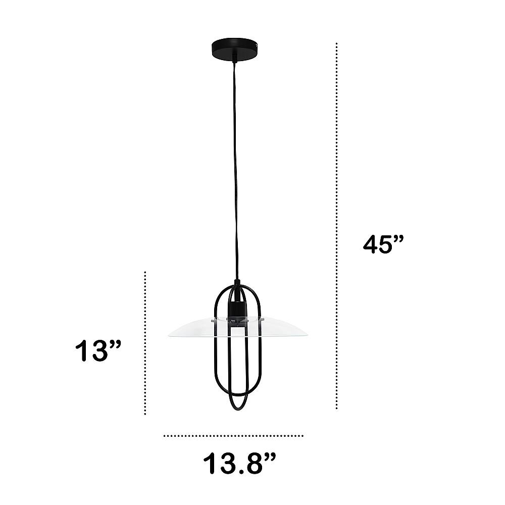 Left View: Lalia Home - 1 Light Elongated Metal Pendant Light - Black