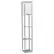 Angle. Simple Designs - Floor Lamp Etagere Organizer Storage Shelf w 2 USB Charging Ports, 1 Charging Outlet & Linen Shade - Gray.
