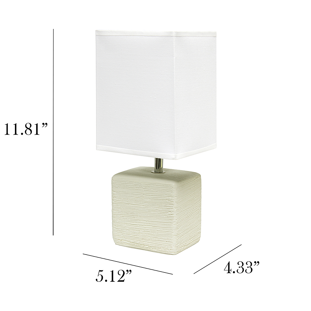  Simple Designs LT2065-WHT Round Prism Mini Table Lamp