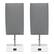 Alt View 13. Simple Designs - Petite White Stick Lamp with USB Charging Port and Fabric Shade 2 Pack Set - White base/Gray shade.