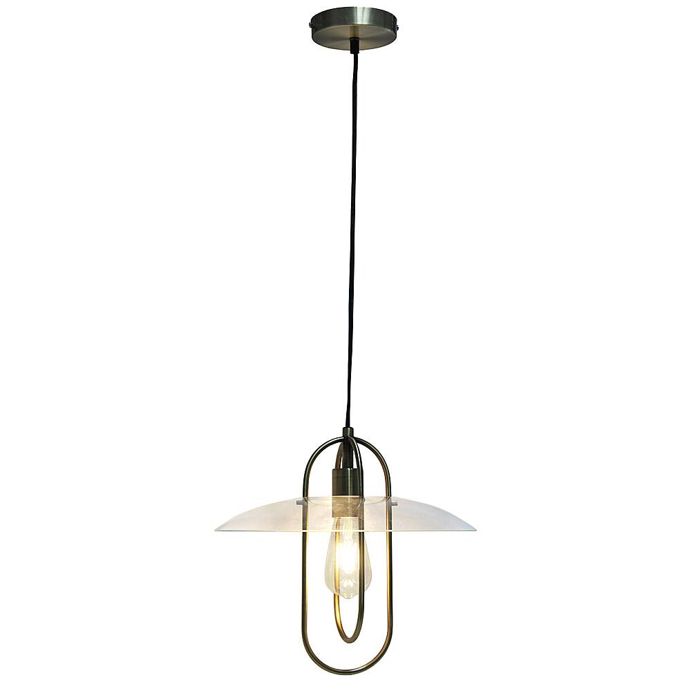 Front. Lalia Home - 1 Light Elongated Metal Pendant Light - Antique Brass.