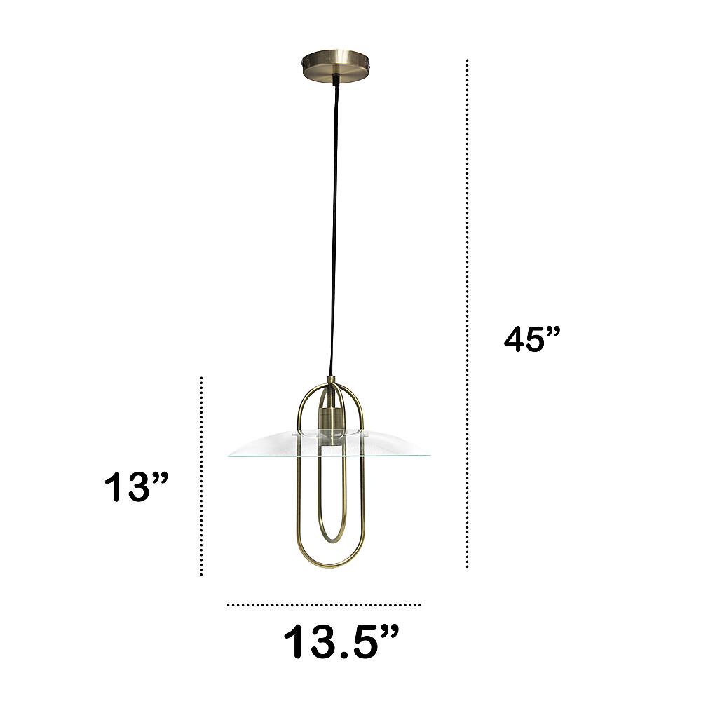 Left View: Lalia Home - 1 Light Elongated Metal Pendant Light - Antique Brass
