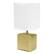 Angle. Simple Designs - Petite Faux Stone Table Lamp with Fabric Shade - Beige base/White shade.