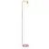 Front. Simple Designs - Modern Iron Lantern Floor Lamp with Glass Shade - Rose Gold.