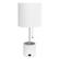 Angle. Simple Designs - Hammered Metal Organizer Table Lamp with USB charging port and Fabric Shade - White base/White shade.