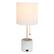 Front. Simple Designs - Hammered Metal Organizer Table Lamp with USB charging port and Fabric Shade - White base/White shade.