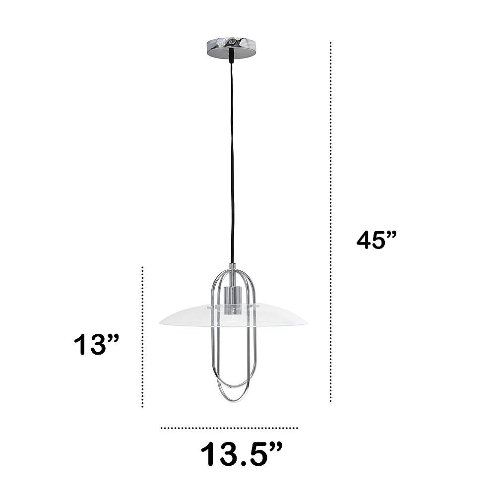 Left View: Lalia Home - 1 Light Elongated Metal Pendant Light - Chrome