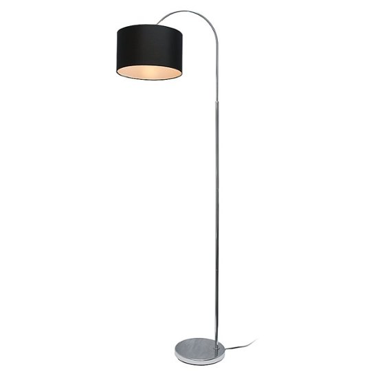 Simple Designs Arched Brushed Nickel Floor Lamp Brushed Nickel base/Black  shade LF2005-BLK - Best Buy