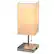 Front. Simple Designs - Petite Stick Lamp with USB Charging Port and Fabric Shade - Brushed Nickel base/White shade.