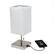 Alt View 13. Simple Designs - Petite Stick Lamp with USB Charging Port and Fabric Shade - Brushed Nickel base/White shade.