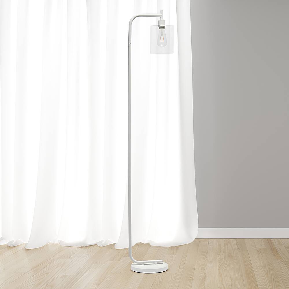Alt View Zoom 11. Simple Designs - Modern Iron Lantern Floor Lamp with Glass Shade - White.