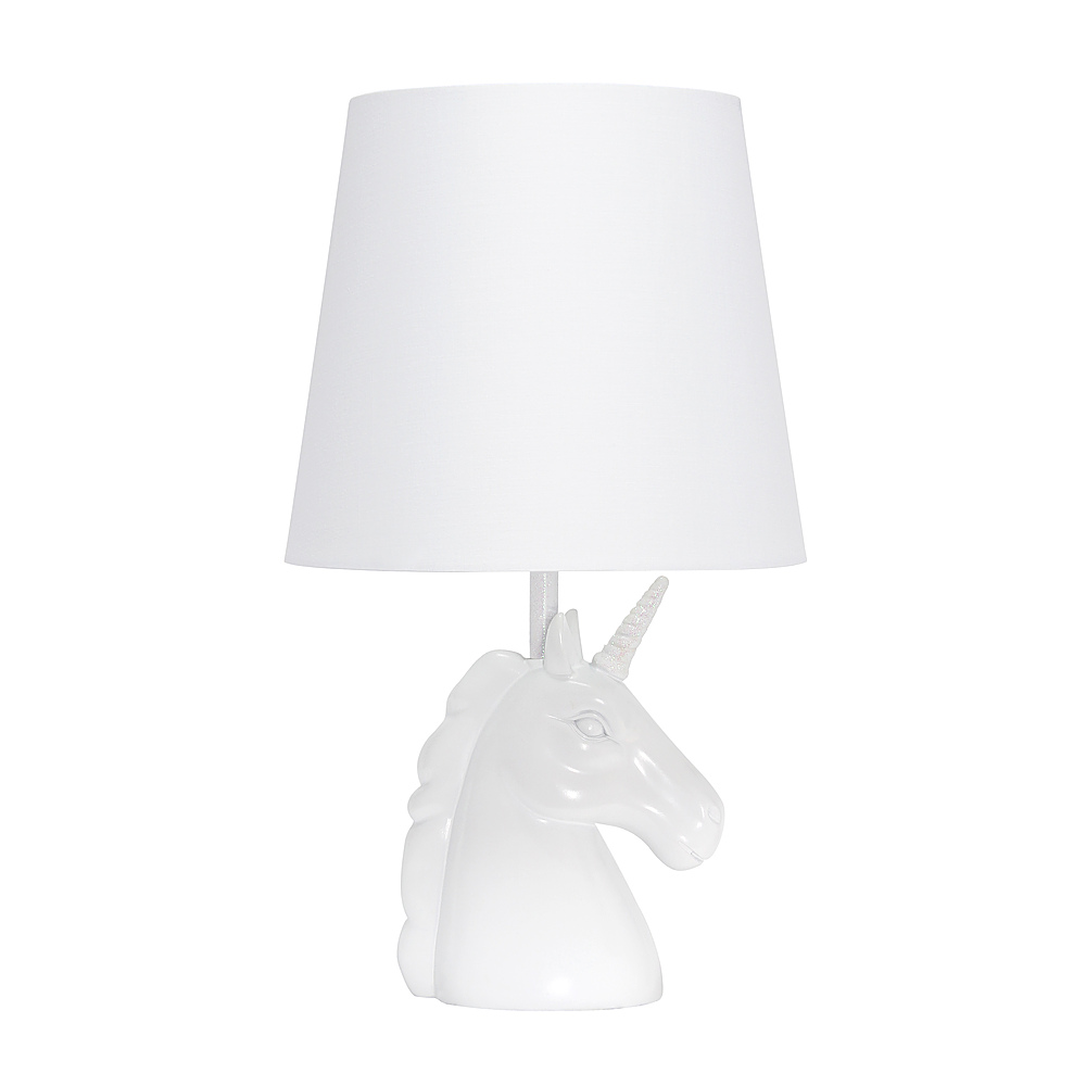 Angle View: Simple Designs - Sparkling Iridescent and White Unicorn Table Lamp - Iridescent