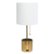 Angle. Simple Designs - Hammered Metal Organizer Table Lamp with USB charging port and Fabric Shade - Gold base/White shade.