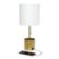 Alt View 13. Simple Designs - Hammered Metal Organizer Table Lamp with USB charging port and Fabric Shade - Gold base/White shade.