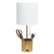 Alt View 14. Simple Designs - Hammered Metal Organizer Table Lamp with USB charging port and Fabric Shade - Gold base/White shade.