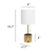 Left. Simple Designs - Hammered Metal Organizer Table Lamp with USB charging port and Fabric Shade - Gold base/White shade.