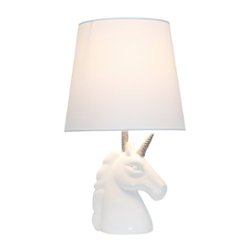 Simple Designs - Unicorn Table Lamp - Sparkling Silver and White - Front_Zoom
