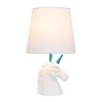 Simple Designs - Unicorn Table Lamp - Sparkling Blue and White - Front_Zoom