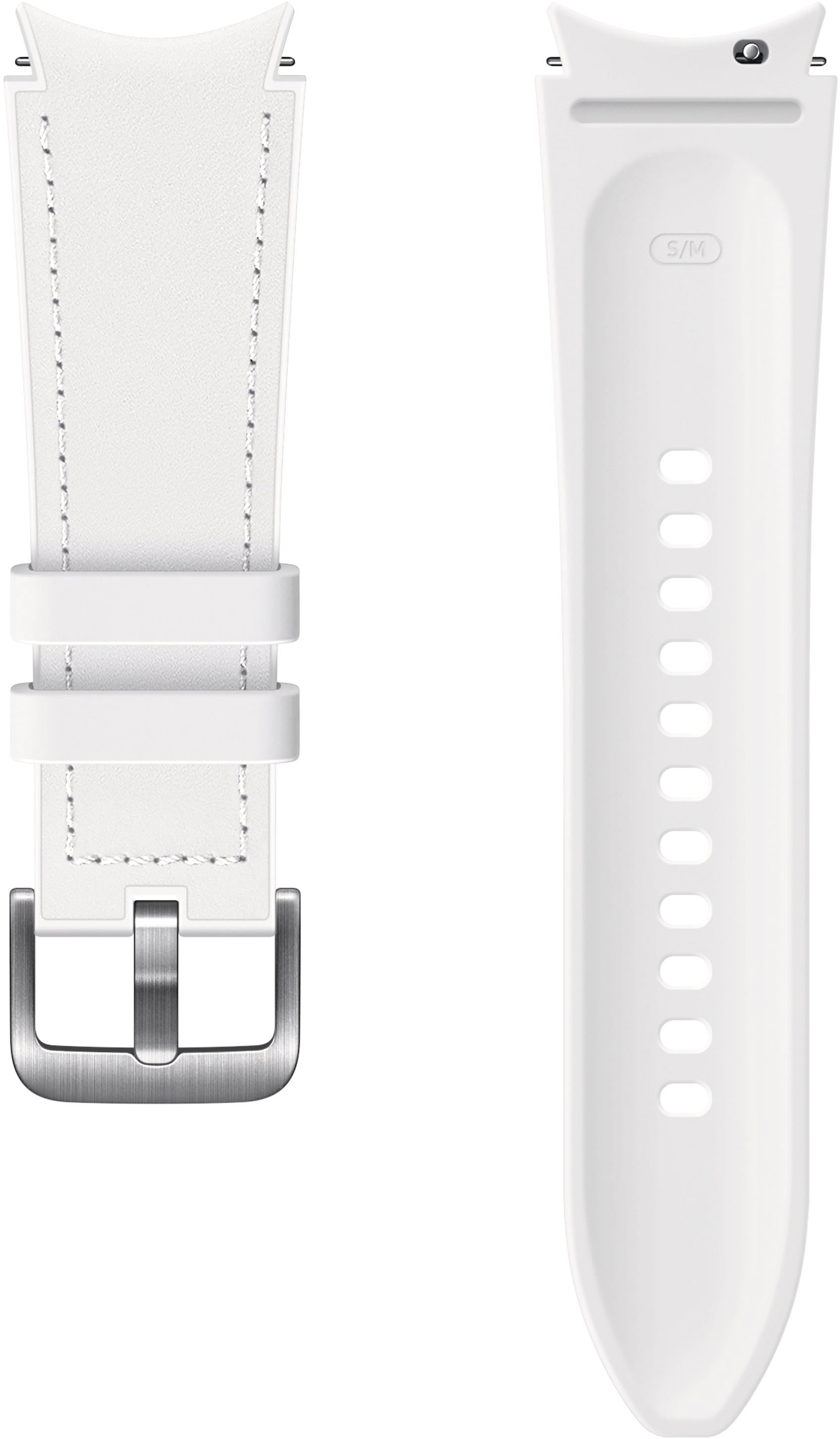 Samsung - Hybrid Watch Band for Galaxy Watch4 and Galaxy Watch4 Classic S/M - White