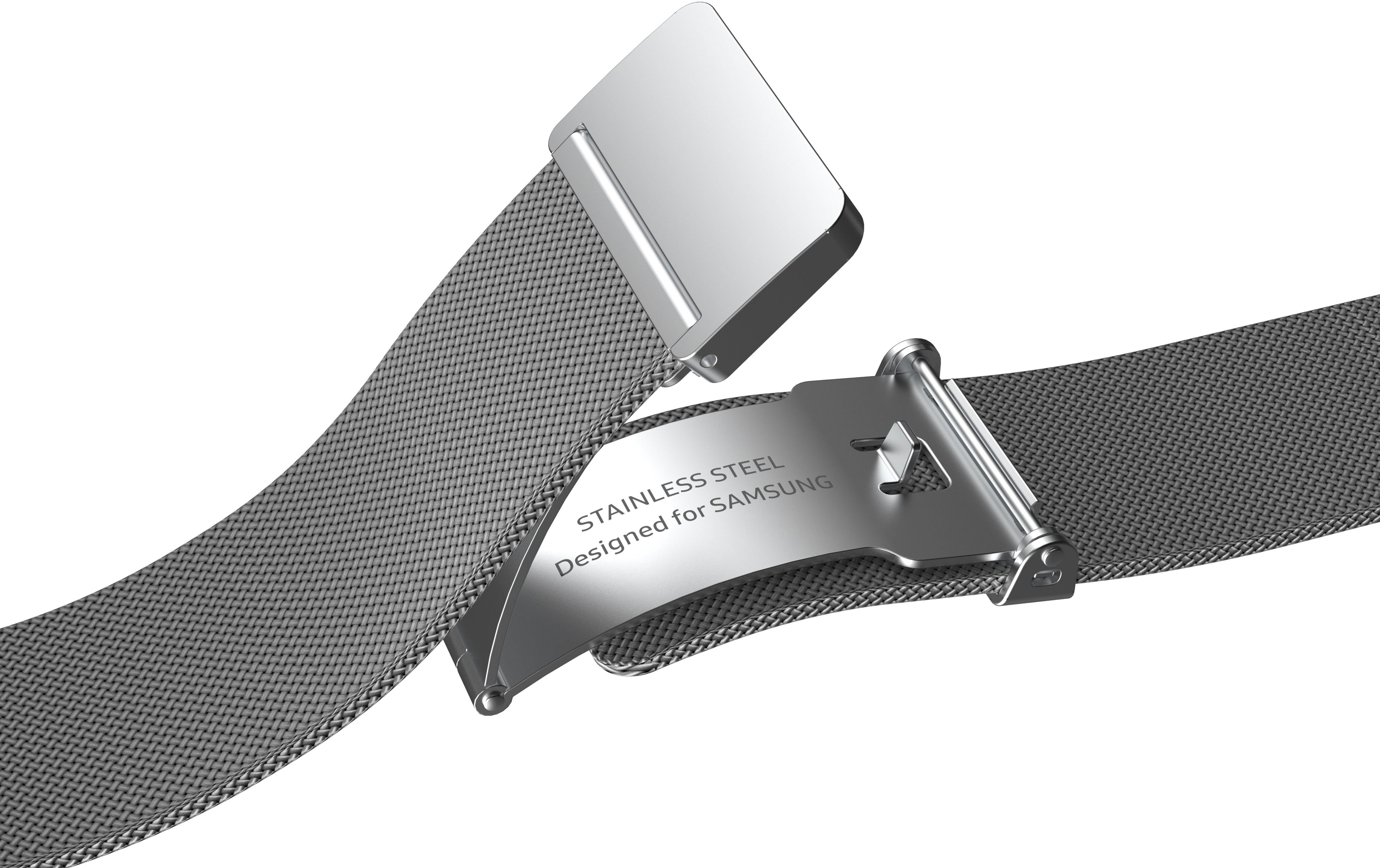 Samsung - Milanese Watch Band for Galaxy Watch4 and Galaxy Watch4 Classic S/M - Silver