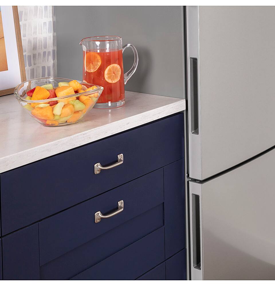 Alt View 14. GE - ® ENERGY STAR® 17.7 Cu. Ft. Bottom-Freezer Refrigerator - Stainless Steel.