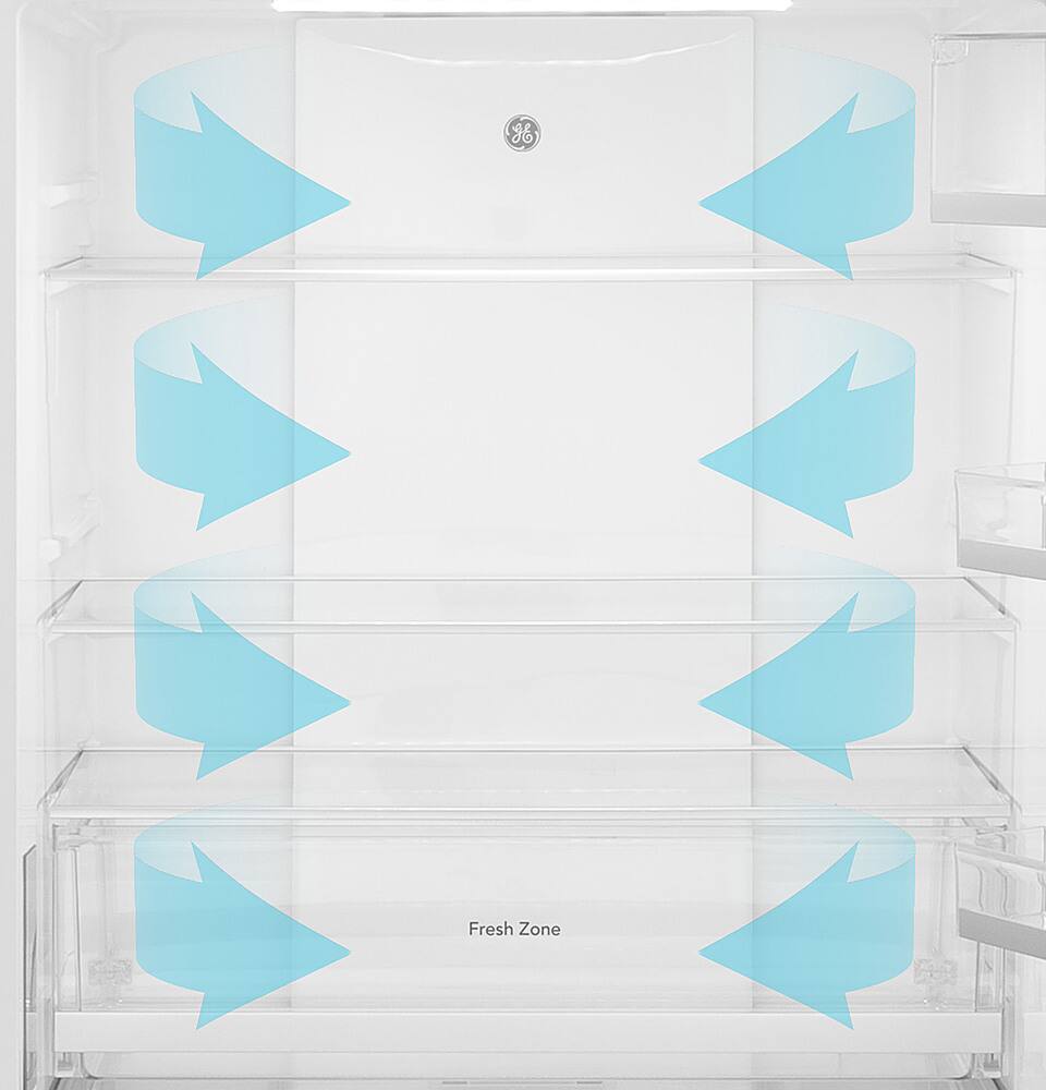 Alt View 18. GE - ® ENERGY STAR® 17.7 Cu. Ft. Bottom-Freezer Refrigerator - Stainless Steel.