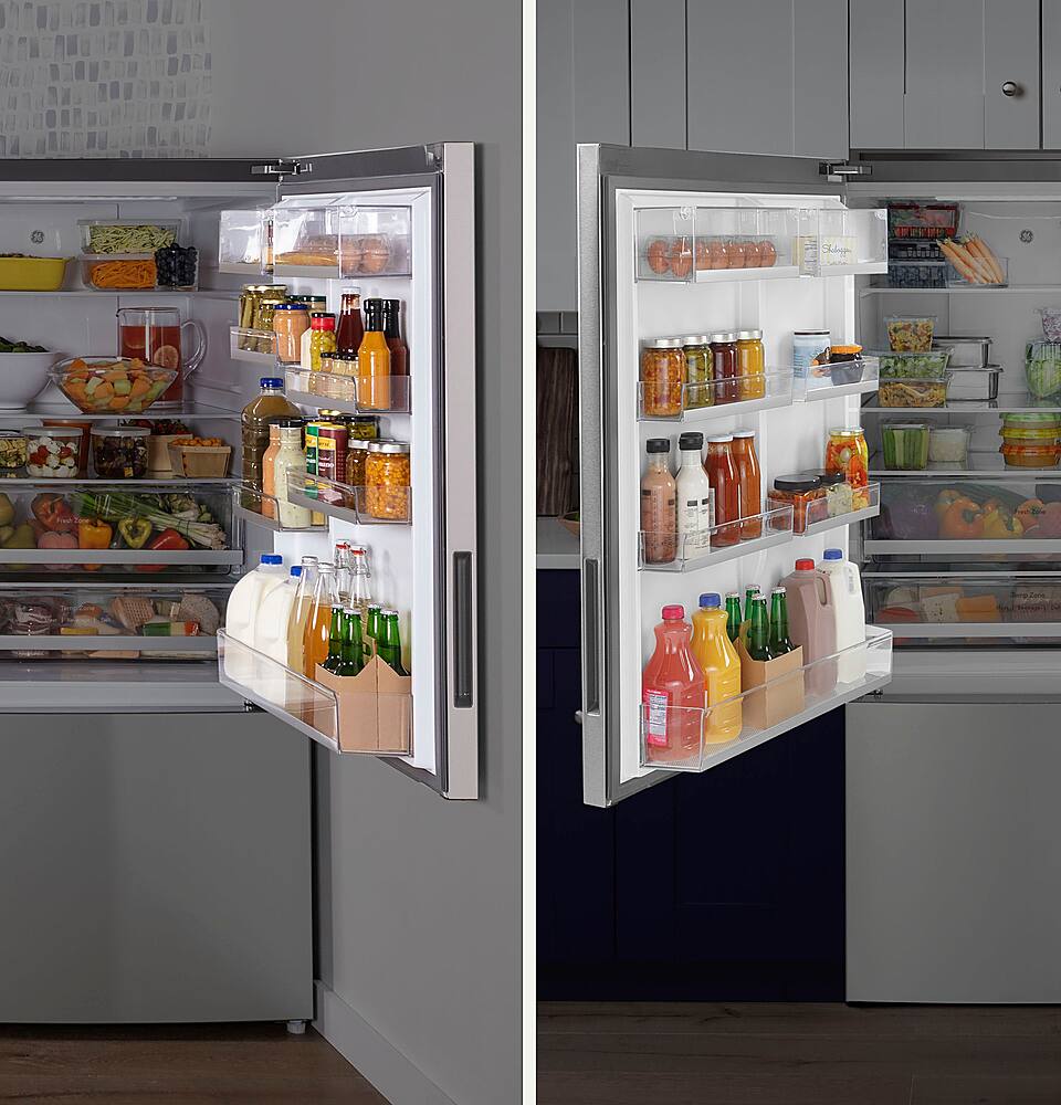 Alt View 19. GE - ® ENERGY STAR® 17.7 Cu. Ft. Bottom-Freezer Refrigerator - Stainless Steel.