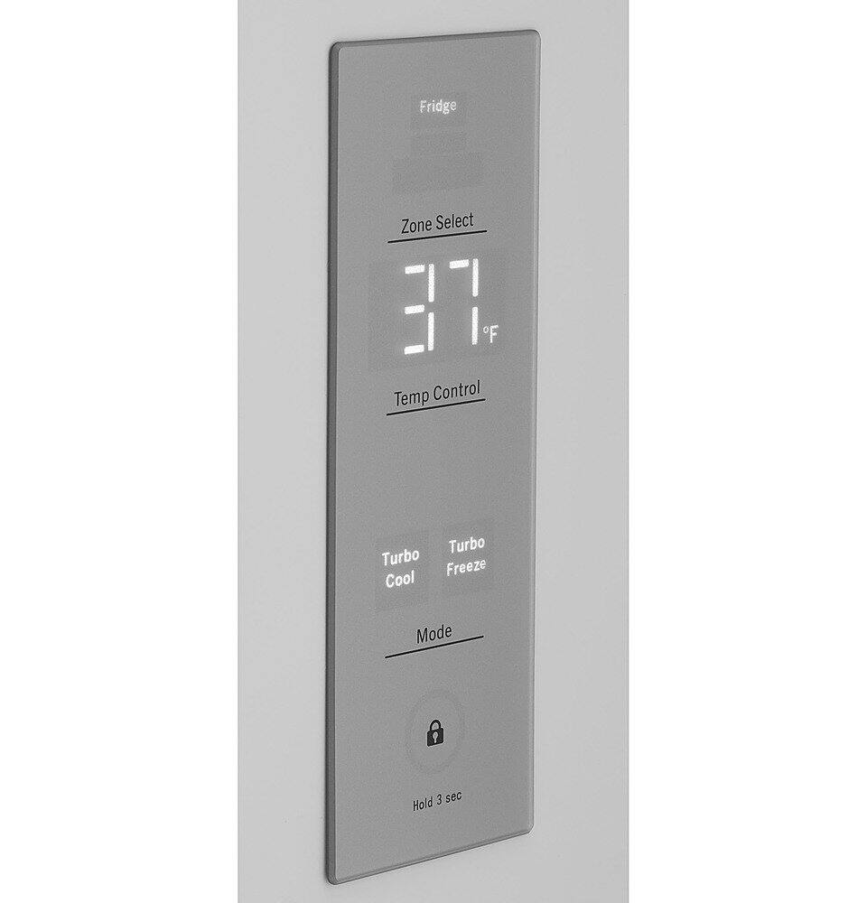 Alt View 2. GE - ® ENERGY STAR® 17.7 Cu. Ft. Bottom-Freezer Refrigerator - Stainless Steel.