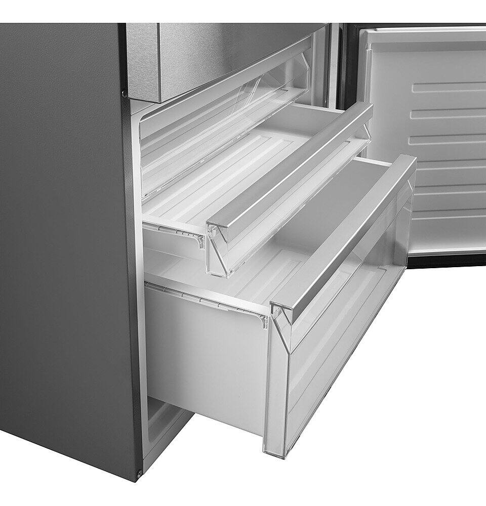 Alt View 5. GE - ® ENERGY STAR® 17.7 Cu. Ft. Bottom-Freezer Refrigerator - Stainless Steel.
