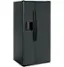 Angle. GE - 23.2 Cu. Ft. Side-by-Side Refrigerator with External Ice & Water Dispenser - High Gloss Black.