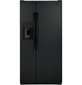 Front Zoom. GE - 23.2 Cu. Ft. Side-by-Side Refrigerator with External Ice & Water Dispenser - High gloss black.