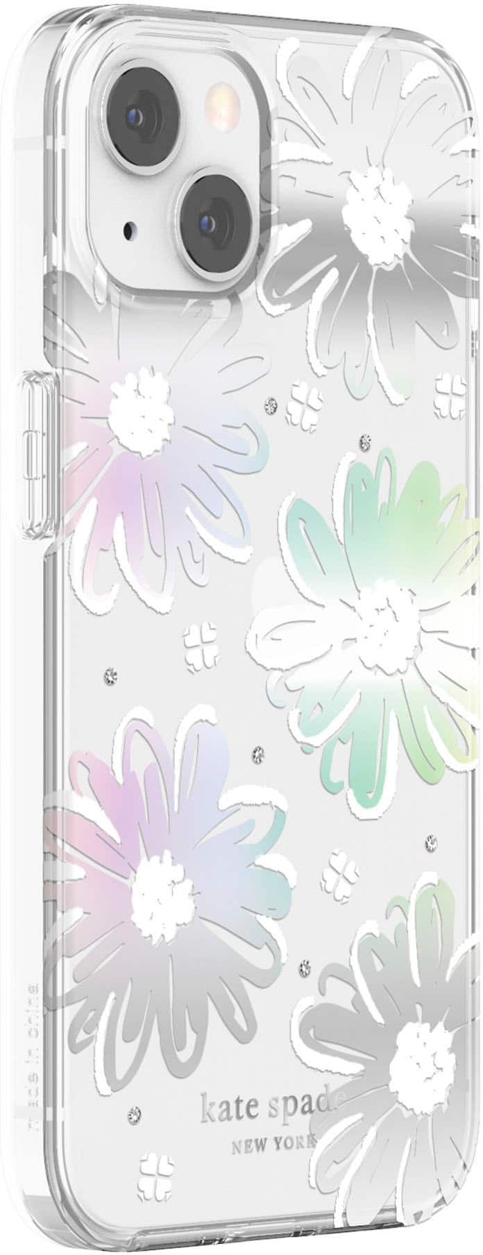 Left View: kate spade new york - Protective Hardshell Case for iPhone 13 - Daisy