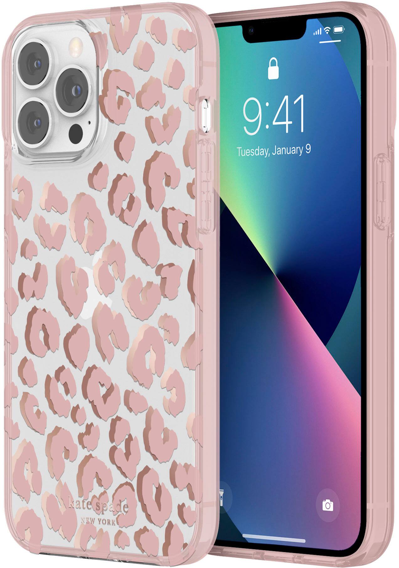 Alt View 11. kate spade new york - Protective Hardshell Case for iPhone 13/12 Pro Max - Leopard Pink.